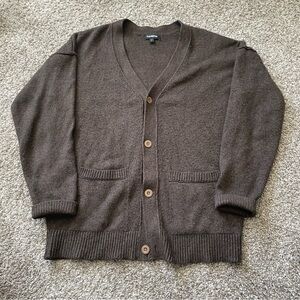 Express Cardigan Sweater Mens Medium Chunky Knit Fisherman Preppy Casual Boho
